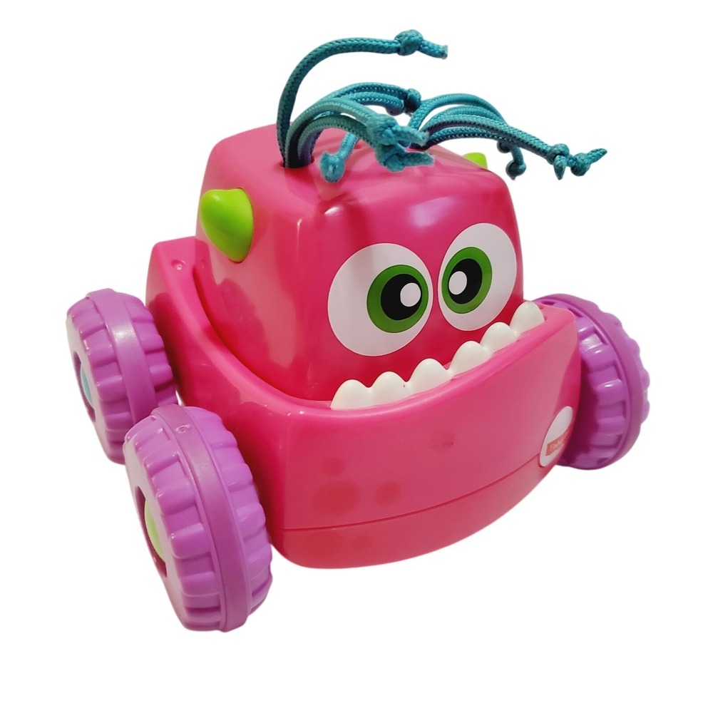 Fisher Price Press N Go Pink Monster Truck Toddler Push and Go Toy Car DRG13
